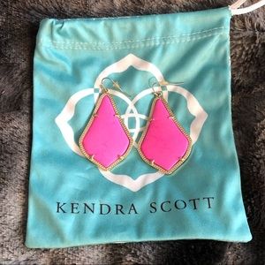 Gold & Hot Pink Kendra Scott Earrings